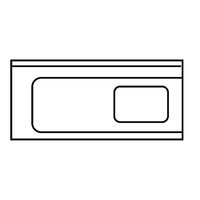 KBS Universal-Zulauftisch mit Spülbecken links und Arbeitsfläche rechts. Linienzeichnung zur Darstellung der Arbeitsseite. Für die Vorbereitung in Spülküchen. KBS Universal-Zulauftisch mit Spülbecken links und Arbeitsfläche rechts. Linienzeichnung zur Darstellung der Arbeitsseite. Für die Vorbereitung in Spülküchen.