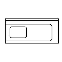KBS Universal-Zulauftisch mit Spülbecken rechts und Arbeitsfläche links. Linienzeichnung zur Platzierungsplanung in gewerblichen Küchen. KBS Universal-Zulauftisch mit Spülbecken rechts und Arbeitsfläche links. Linienzeichnung zur Platzierungsplanung in gewerblichen Küchen.