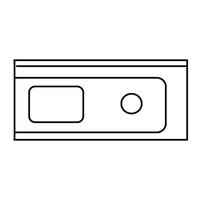 KBS Universal-Zulauftisch mit Spülbecken rechts und großer Arbeitsfläche links. Linienzeichnung zur Darstellung der Spülplatz-Architektur. KBS Universal-Zulauftisch mit Spülbecken rechts und großer Arbeitsfläche links. Linienzeichnung zur Darstellung der Spülplatz-Architektur.