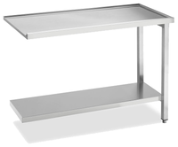 KBS Edelstahl-Ablauftisch mit Aufkantung und zusätzlicher Ablagefläche unten – ideal für mittlere Spülbereiche.