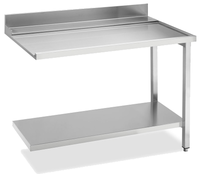 KBS Ablauftisch aus Edelstahl mit geschlossenem Untergestell, Arbeitsfläche mit Aufkantung, Frontansicht. Ideal für den Einsatz in der Gastronomie, Großküche oder Spülküche. KBS Ablauftisch aus Edelstahl mit geschlossenem Untergestell, Arbeitsfläche mit Aufkantung, Frontansicht. Ideal für den Einsatz in der Gastronomie, Großküche oder Spülküche.