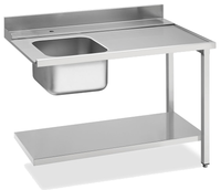 Zulauftisch 1200mm, mit Grundboden - 20390066 - KBS Gastrotechnik