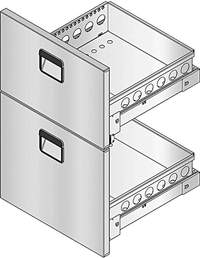 Schubladensatz 1/3+2/3 für Getränketheke - 304115 - KBS Gastrotechnik