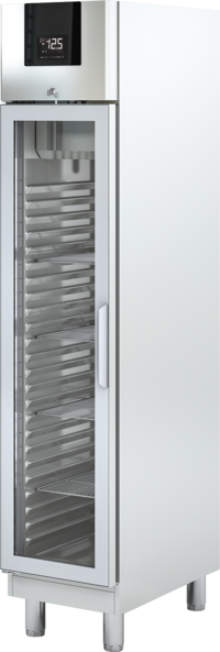 KBS Edelstahl-GlastürKühlschrank Frontansicht mit geöffneter Glastür, Innenraum mit Lebensmitteln und GN-Behältern, Einsatz für Gastronomie. KBS Edelstahl-GlastürKühlschrank Frontansicht mit geöffneter Glastür, Innenraum mit Lebensmitteln und GN-Behältern, Einsatz für Gastronomie.