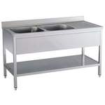 Spültisch mit Aufkantung B 160cm - 91612003 - KBS Gastrotechnik