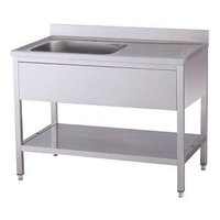 KBS Spültisch mit Spülbecken links, großer Arbeitsfläche und Unterablage. Robuste Lösung für Spülbereiche in Kantinen, Restaurants oder Hotels. KBS Spültisch mit Spülbecken links, großer Arbeitsfläche und Unterablage. Robuste Lösung für Spülbereiche in Kantinen, Restaurants oder Hotels.