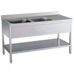 Spültisch mit Aufkantung B 140cm - 91622003 - KBS Gastrotechnik