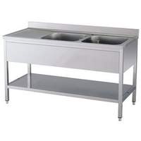 Spültisch mit Aufkantung B 160cm - 91622004 - KBS Gastrotechnik