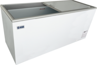 KBS Tiefkühltruhe mit zwei Schiebetüren in geschlossenem Zustand. Ansicht von oben, zeigt klare Linienführung des Gehäuses. KBS Tiefkühltruhe mit zwei Schiebetüren in geschlossenem Zustand. Ansicht von oben, zeigt klare Linienführung des Gehäuses.