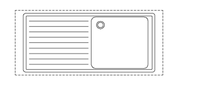 Einschweißbecken 1 Becken und Abtropffläche Breite 116cm, Tiefe 54,5cm - 93013005 - KBS Gastrotechnik