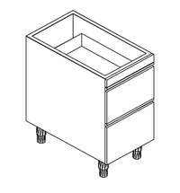 Arbeitsschrank mit 2 Schubladen B 40cm x  T  68cm - 93021004 - KBS Gastrotechnik