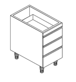 Arbeitsschrank mit 3 Schubladen B 40cm x  T  68cm - 93021010 - KBS Gastrotechnik