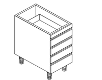 Arbeitsschrank mit 4 Schubladen B 40cm x  T  68cm - 93021016 - KBS Gastrotechnik