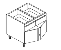 Arbeitsschrank mit 2 Drehtüren und Schubladen B 100cm x  T  68cm - 93024018 - KBS Gastrotechnik