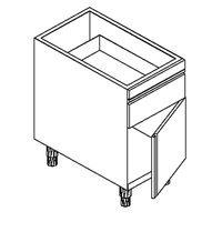 Arbeitsschrank mit Drehtür und Schublade B 50cm x  T  68cm - 93024014 - KBS Gastrotechnik