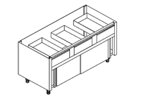 Arbeitsschrank mit Schubladen und Schiebetüren B 100cm x  T  68cm - 93024056 - KBS Gastrotechnik