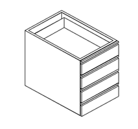 Schubladenblock 4 GN 1/1  Tiefe 54cm, Höhe 56cm - 93039011 - KBS Gastrotechnik