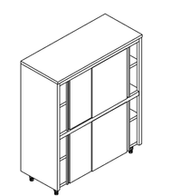 Geschirrschrank mit 4 Schiebetüren Breite 120cm, Tiefe 70cm - 93060048 - KBS Gastrotechnik