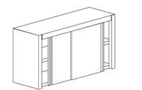 Wandhängeschrank mit Schiebetüren, 2 Böden Breite 100cm, Tiefe 40cm - 93072020 - KBS Gastrotechnik